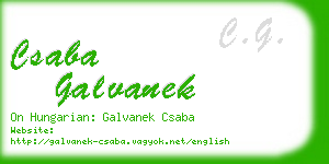 csaba galvanek business card